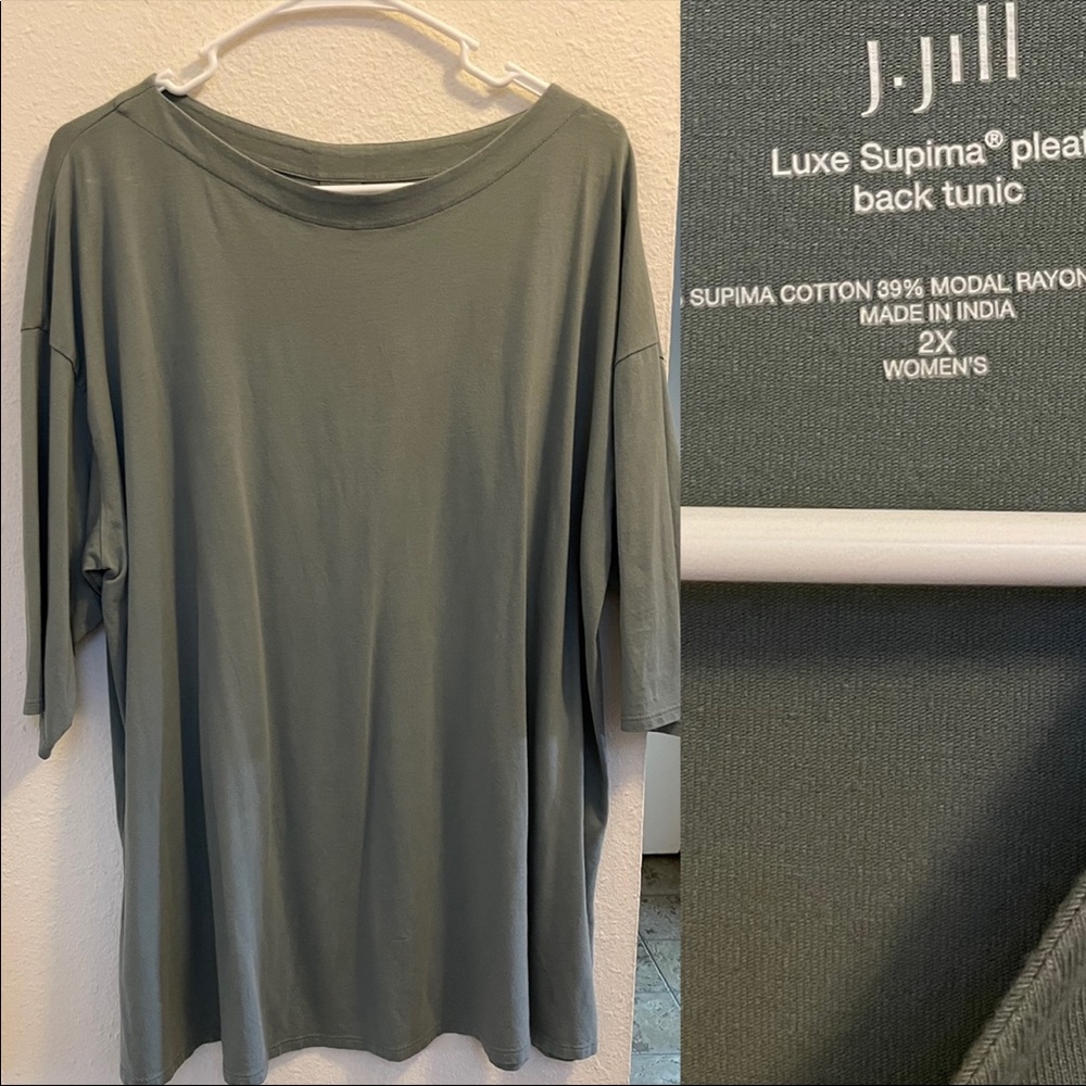 J Jill luxe supima cotton pleat back tunic top